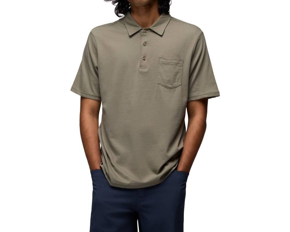 NEW PRANA short sleeve polo shirt in sage